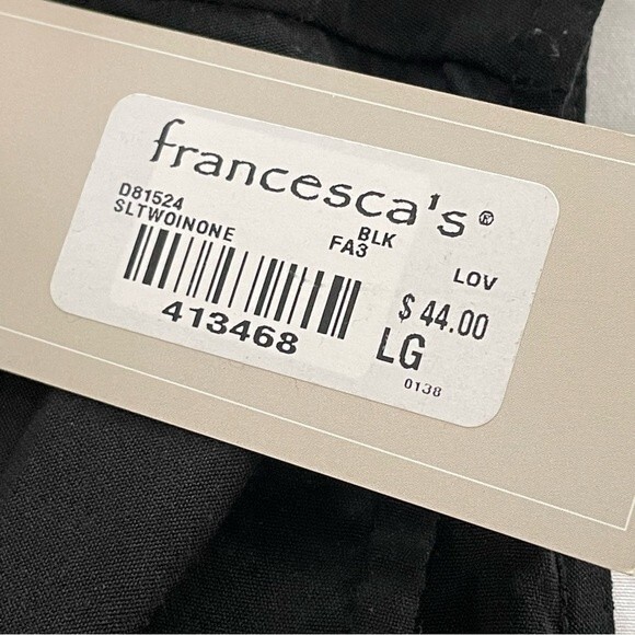 NWT Francesca’s Miami Abstract Faux Wrap Gray &‎ Black Dress Size Large - Picture 8 of 12